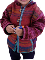 Kids hippie bohemian style cotton & acrylic winter hoodie