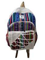 Colorful backpack made from cotton and hemp in multi patches.