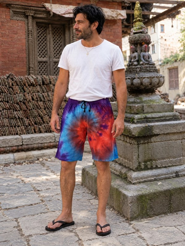 Tie Dye Cotton Shorts