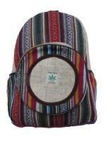 Handmade Hemp & Cotton Backpack – Nepalese Striped Design