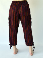 Striped Three Quarter Cargo Pants