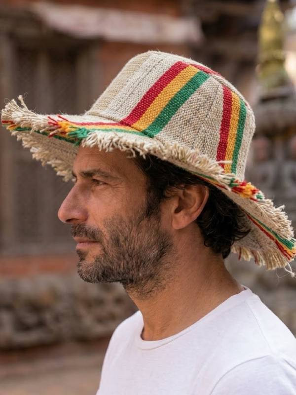 Rasta stripe hemp hat