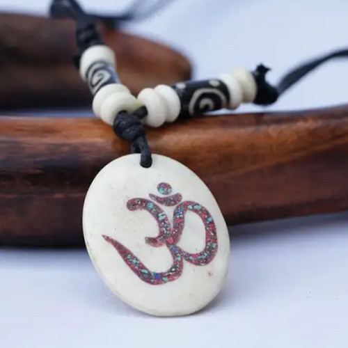Om Yak Bone Necklace
