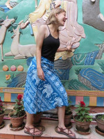 Print wrap skirt