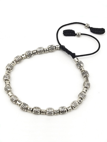 White Metal Bead Mala